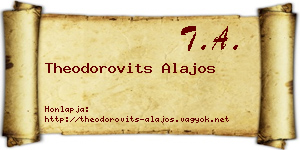 Theodorovits Alajos névjegykártya